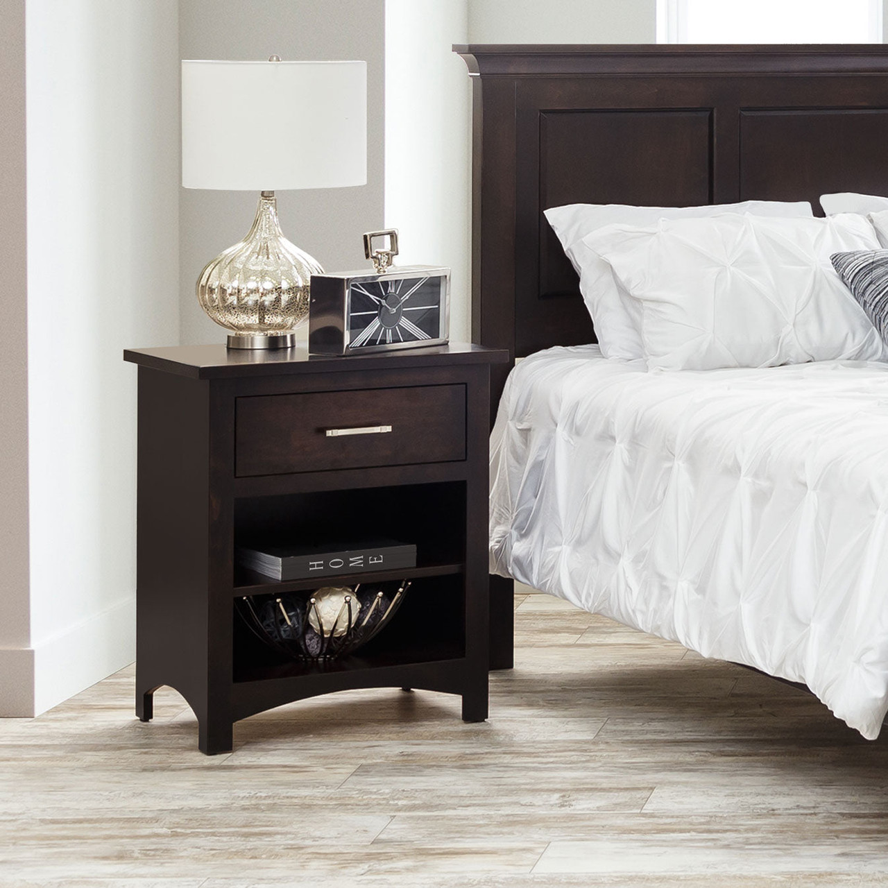Amish Avondale 1-drawer Open Shelf Nightstand — actual product photograph