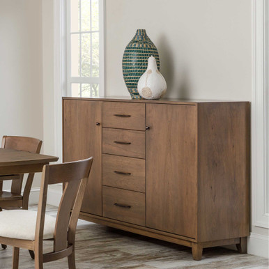 Ellen Mid Century Modern Dining Room Storage Server | Handmade Amish Solid Wood Furniture with Heirloom Quality Craftsmanship, Made in USA