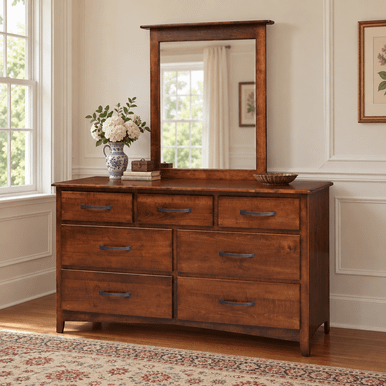 Concord 7-Drawer Triple Dresser | Handmade Amish Solid Wood Furniture with Heirloom Quality Craftsmanship, Made in USA