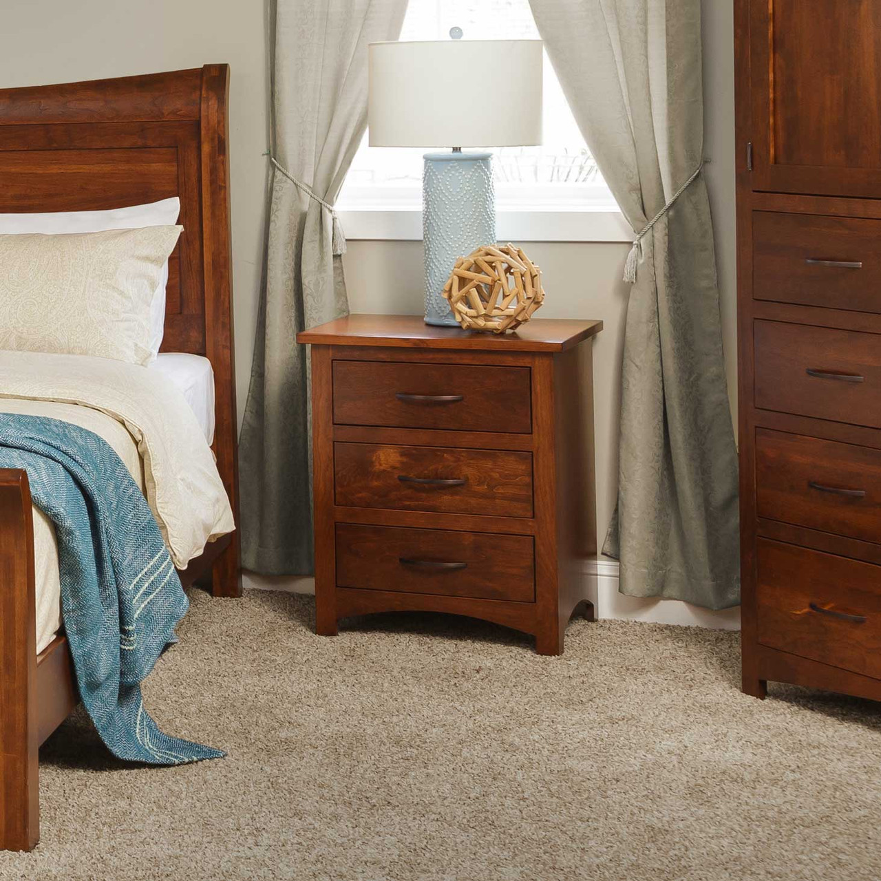 Amish Avondale 3-drawer Nightstand — actual product photograph