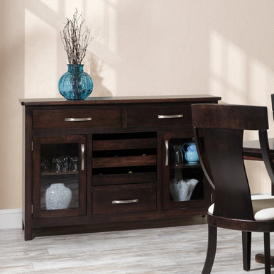 Georgetown Dining Server with Wine Rack | Handmade Amish Solid Wood Furniture with Heirloom Quality Craftsmanship, Made in USA