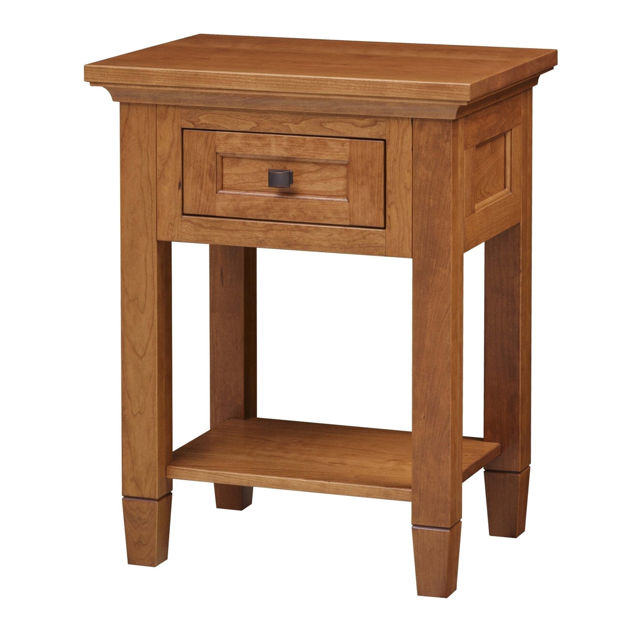 Amish Lexington 1-Drawer Night Table with Open Shelf — actual product photograph