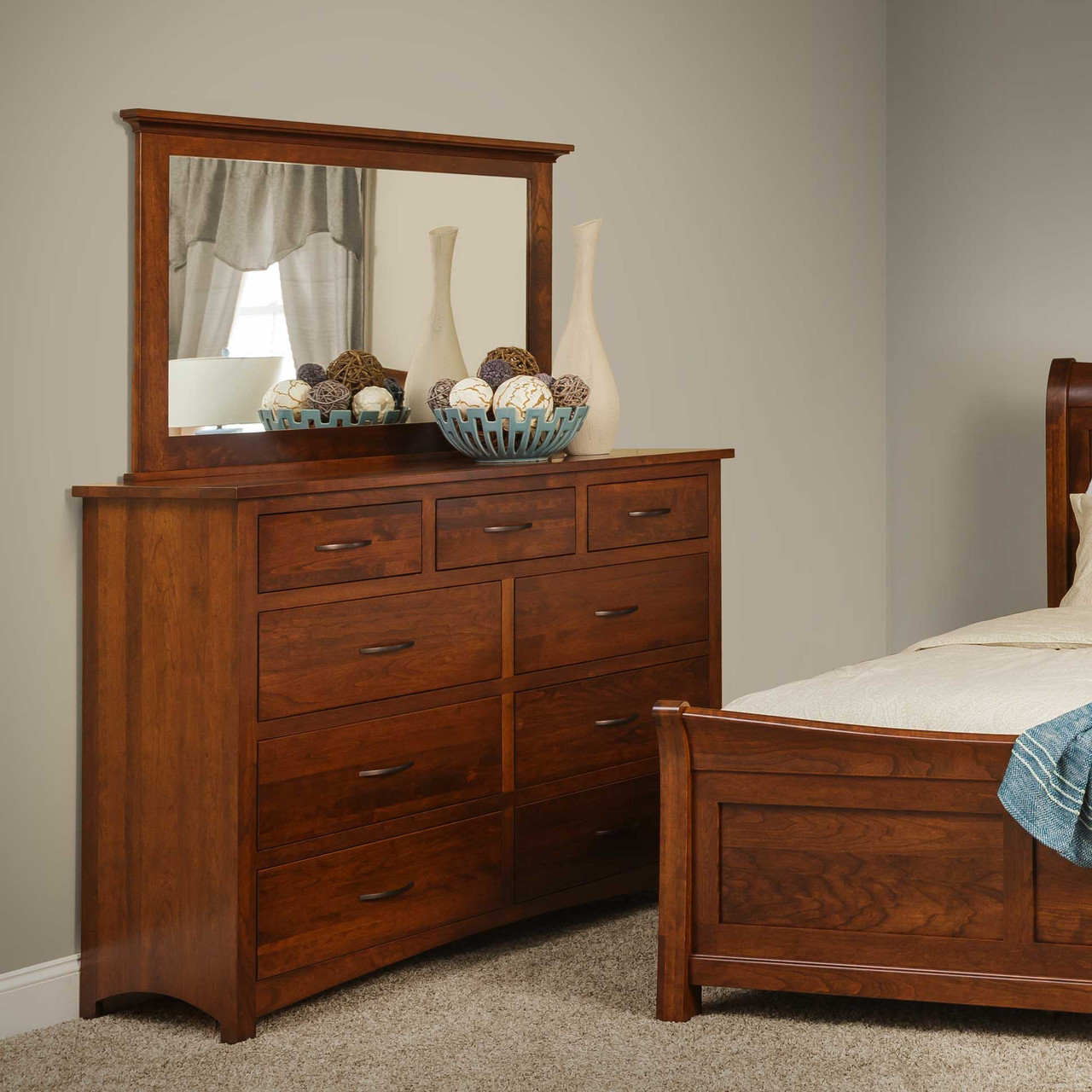 Amish Avondale 9-Drawer High Dresser — actual product photograph