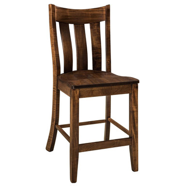 Rustic Pierre Bar Chair | Handmade Amish Solid Wood Furniture with Heirloom Quality Craftsmanship, Made in USA