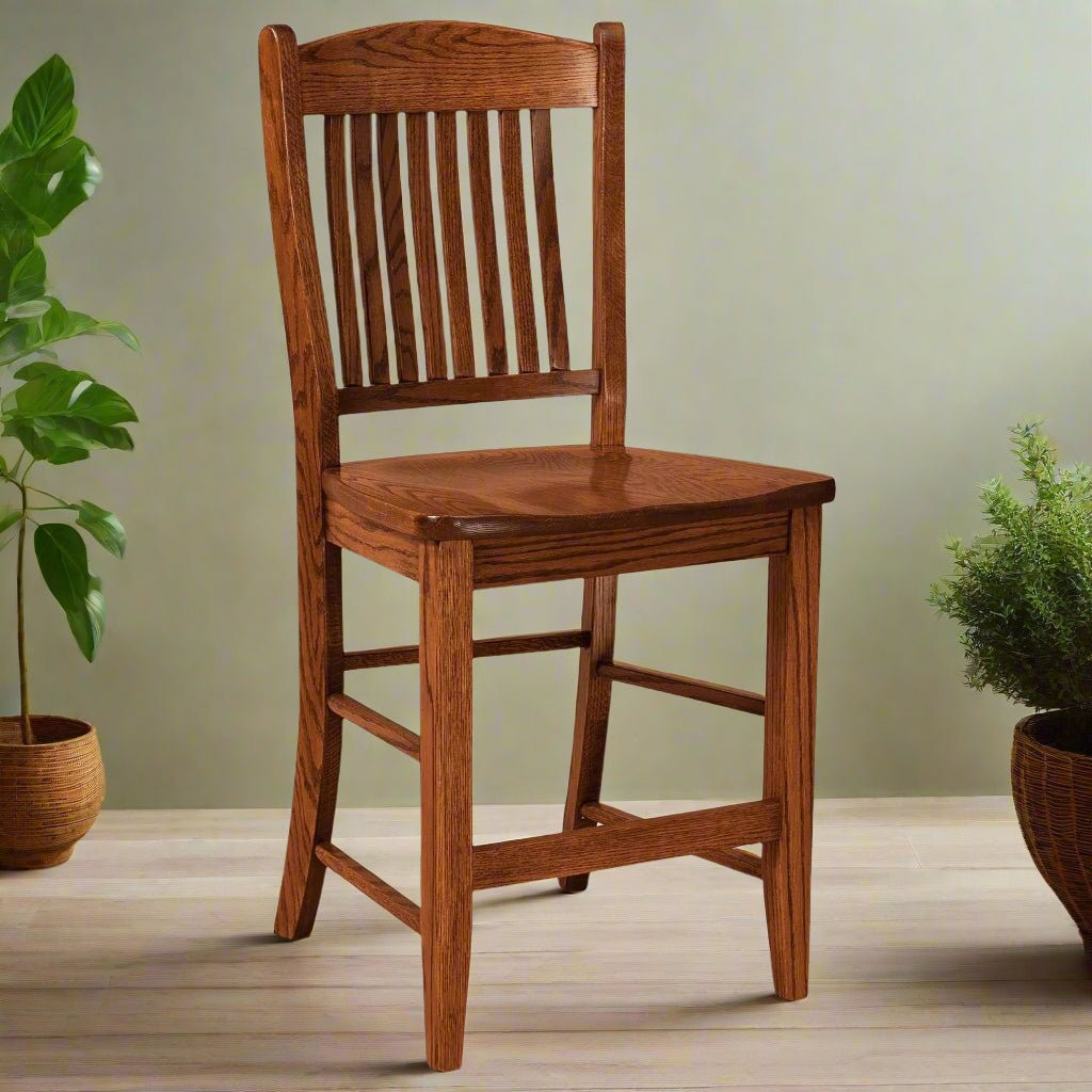 Lyndon Amish Solid Wood Bar Chair — actual product photograph
