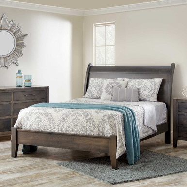 Riverview Modern Wood Sleigh Bed | Handmade Amish Solid Wood Furniture with Heirloom Quality Craftsmanship, Made in USA