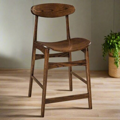 Marque Mid Century Modern Bar Chair | Handmade Amish Solid Wood Furniture with Heirloom Quality Craftsmanship, Made in USA