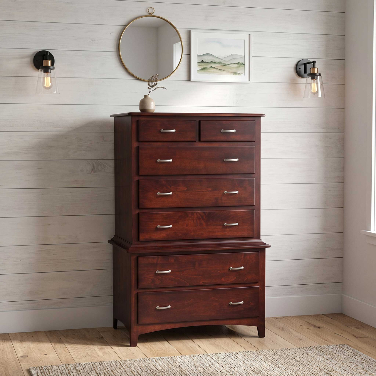 Amish Concord Cottage Bedroom Chest-on-Chest — actual product photograph