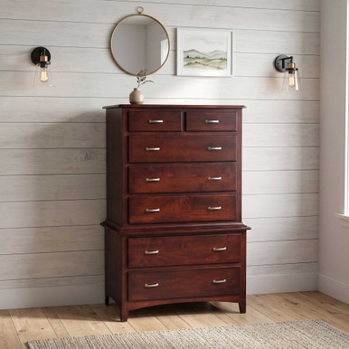 Concord Cottage Bedroom Chest-on-Chest | Handmade Amish Solid Wood Furniture with Heirloom Quality Craftsmanship, Made in USA