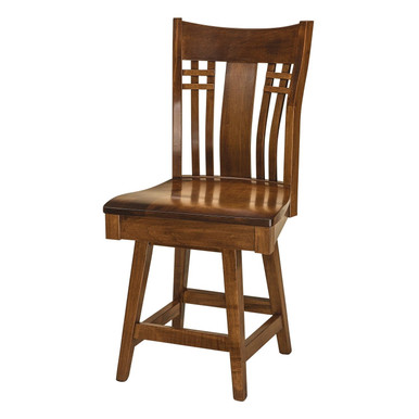 Bennett Swivel Bar Stool | Handmade Amish Solid Wood Furniture with Heirloom Quality Craftsmanship, Made in USA