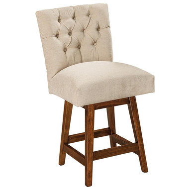 Alana Swivel Cushion Bar Stool | Handmade Amish Solid Wood Furniture with Heirloom Quality Craftsmanship, Made in USA