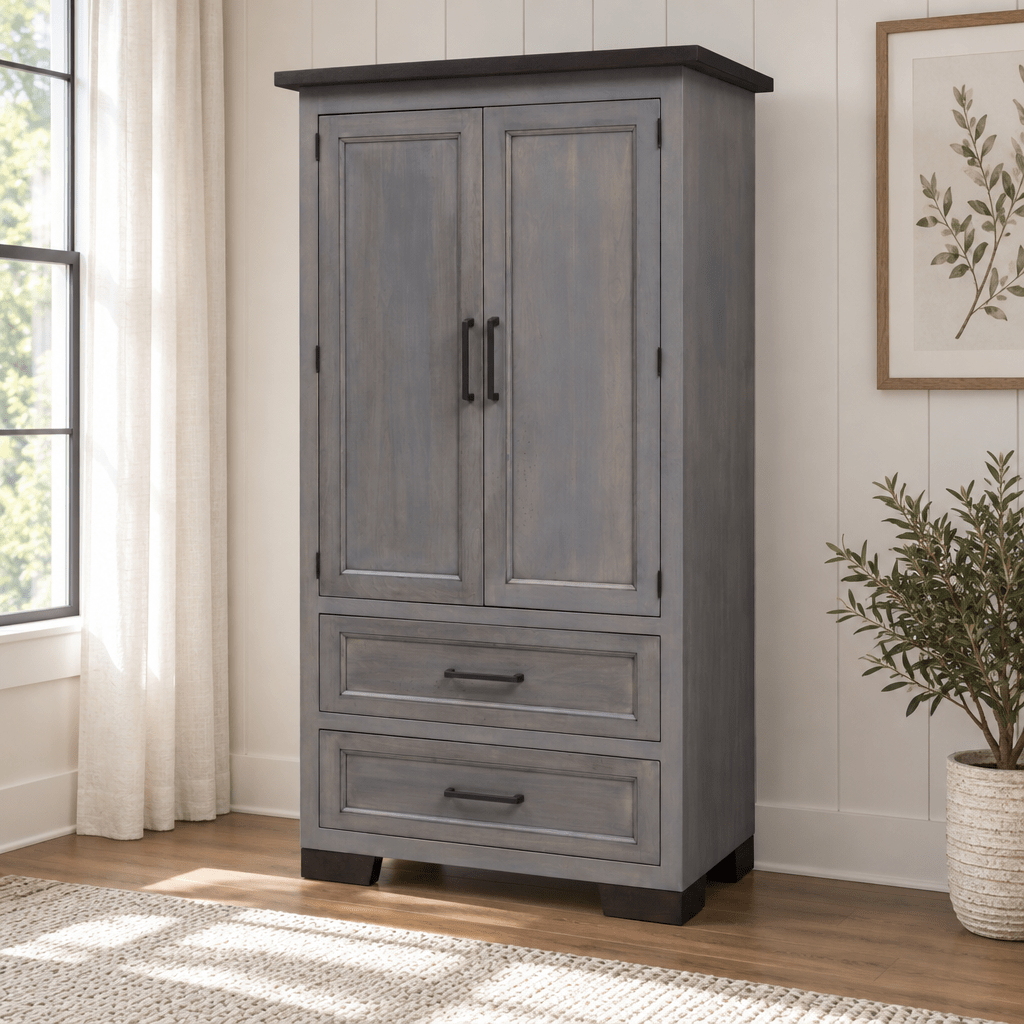 Amish Hudson Solid Wood 2-Door Armoire — actual product photograph