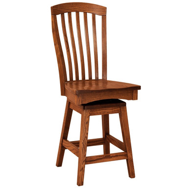 Malibu Windsor Swivel Bar Stool | Handmade Amish Solid Wood Furniture with Heirloom Quality Craftsmanship, Made in USA