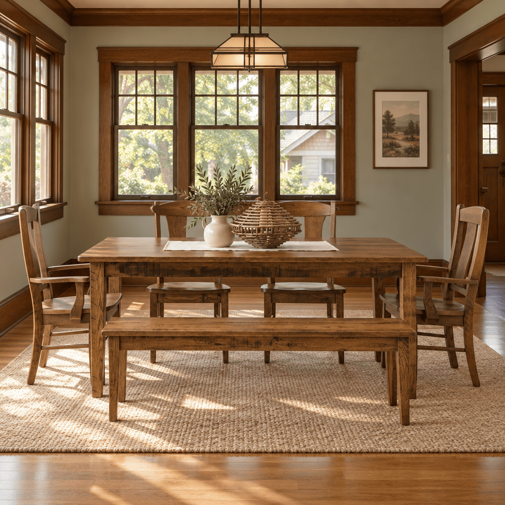 Amish Shaker Extendable Leg Dining Table — actual product photograph