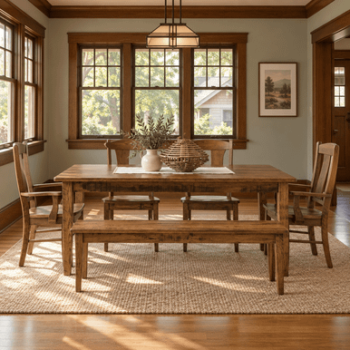 Shaker Extendable Leg Dining Table | Handmade Amish Solid Wood Furniture with Heirloom Quality Craftsmanship, Made in USA