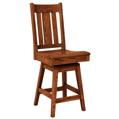 Jacoby Swivel Bar Stool | Handmade Amish Solid Wood Furniture with Heirloom Quality Craftsmanship, Made in USA