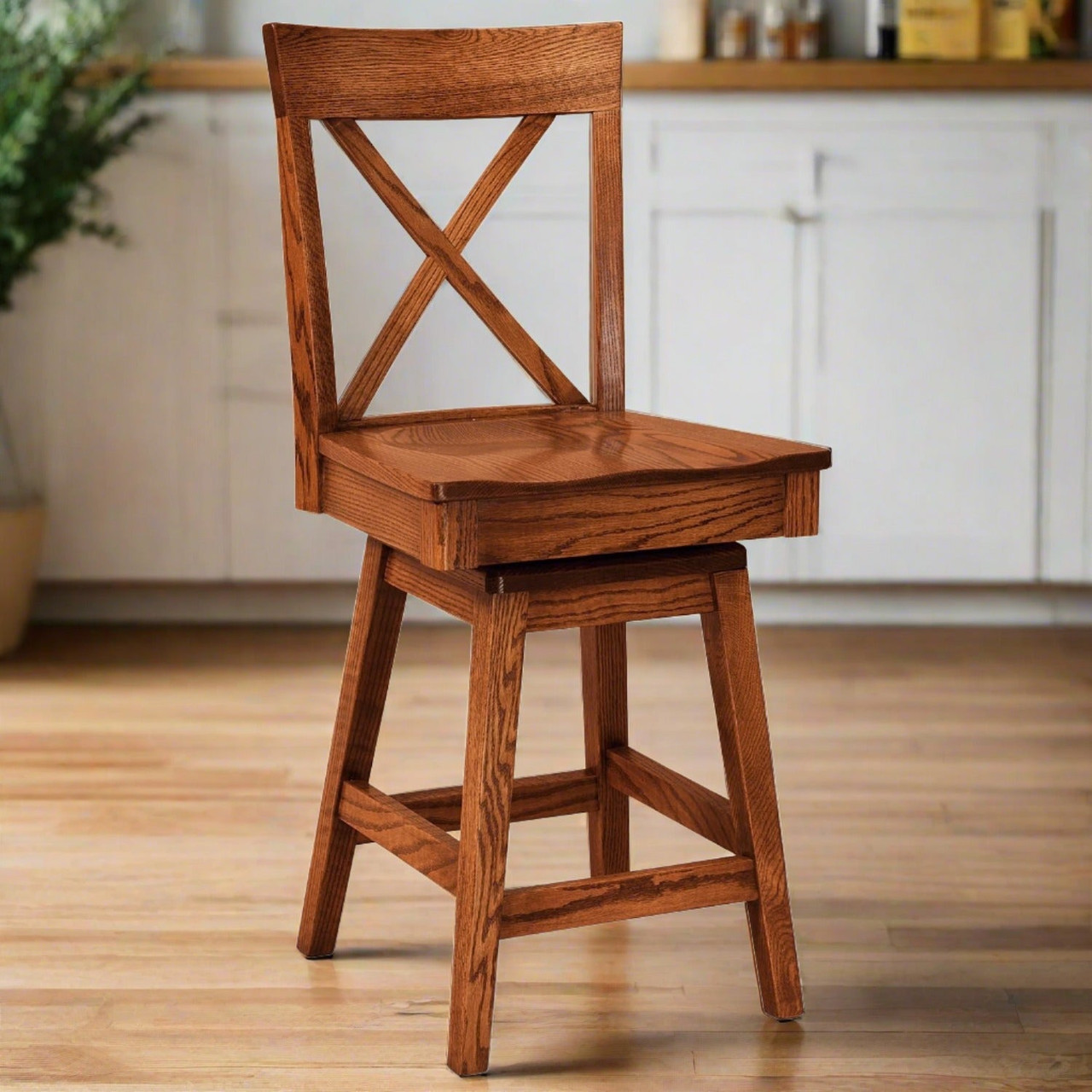 Amish Hudson Swivel Bar Stool — actual product photograph