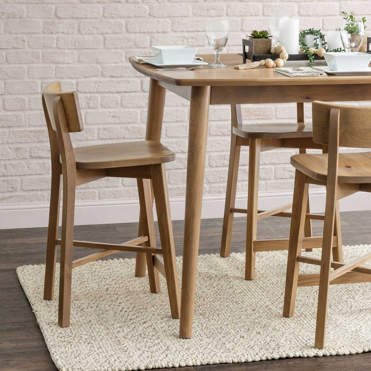 Amish Evans Solid Wood Bar Stool — actual product photograph