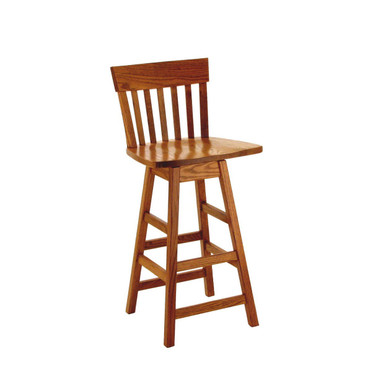 Trenton Low Back Swivel Bar Stool | Handmade Amish Solid Wood Furniture with Heirloom Quality Craftsmanship, Made in USA