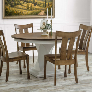 Romney Single Pedestal Dining Table | Handmade Amish Solid Wood Furniture with Heirloom Quality Craftsmanship, Made in USA