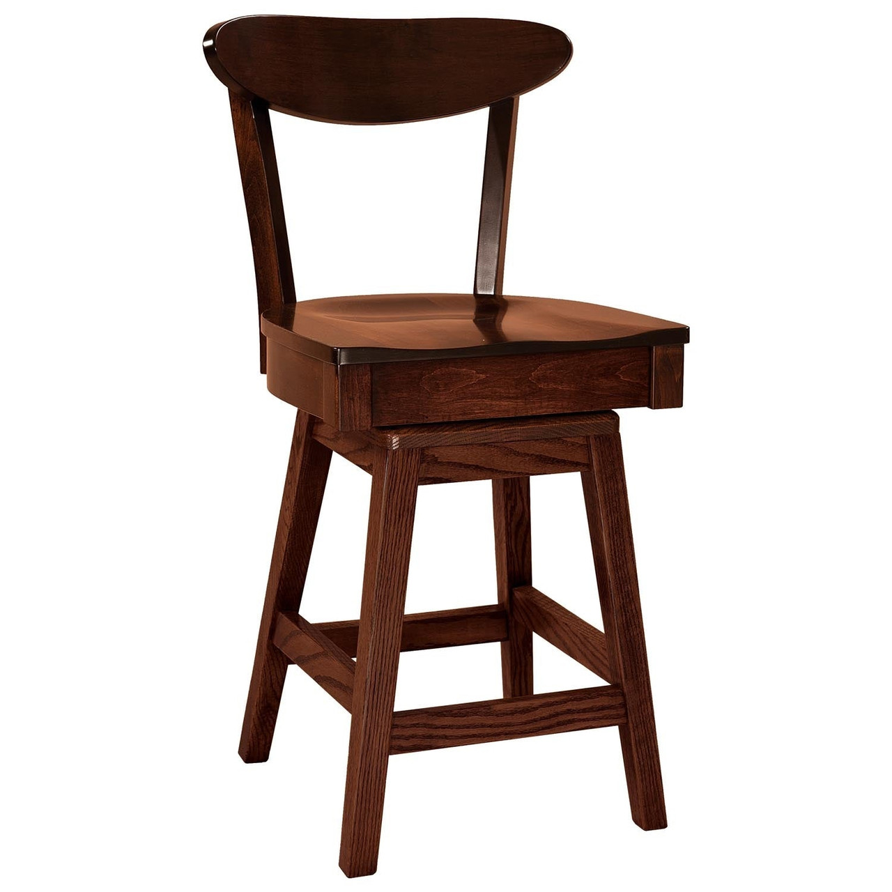 Amish Hawthorn Mid Century Modern Swivel Bar Stool — actual product photograph