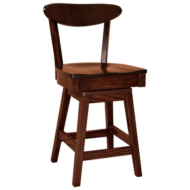 Hawthorn Mid Century Modern Swivel Bar Stool | Handmade Amish Solid Wood Furniture with Heirloom Quality Craftsmanship, Made in USA