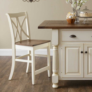 Callahan Double X Back Bar Chair | Handmade Amish Solid Wood Furniture with Heirloom Quality Craftsmanship, Made in USA