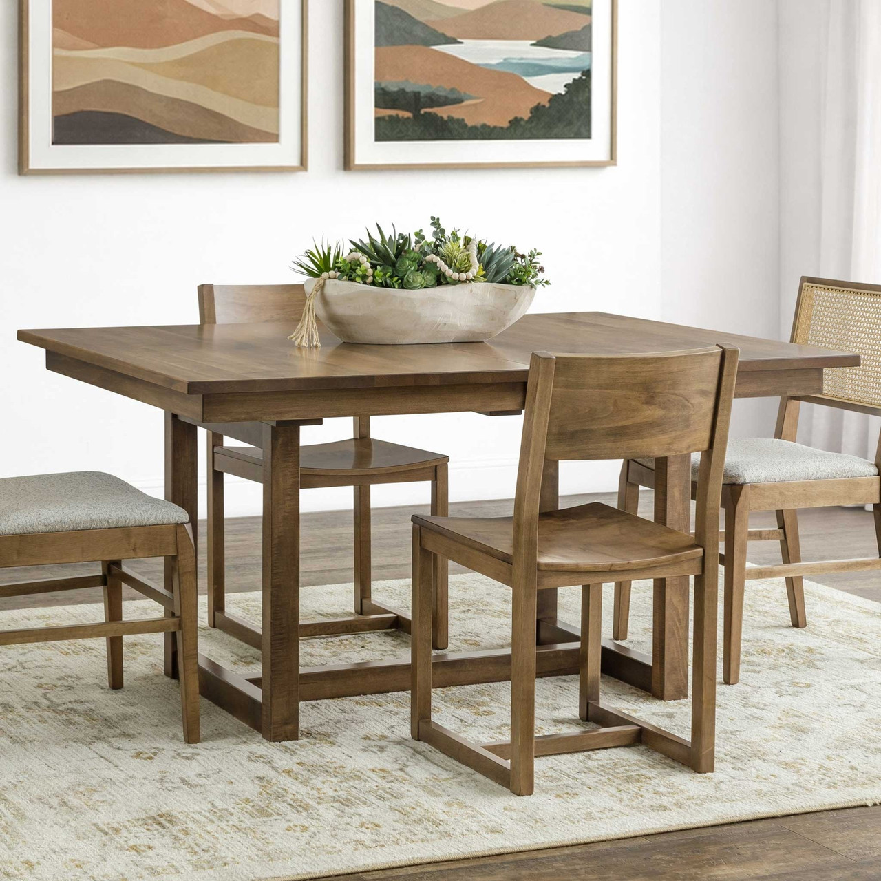 Amish Stanton Solid Wood Trestle Dining Table — actual product photograph