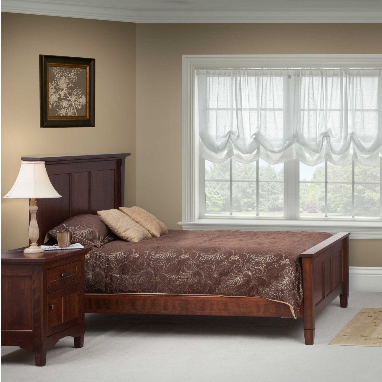 Amish Lexington Solid Wood Panel Bed — actual product photograph