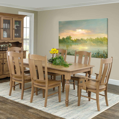 Jasper Rectangular Turned Leg Dining Table | Handmade Amish Solid Wood Furniture with Heirloom Quality Craftsmanship, Made in USA