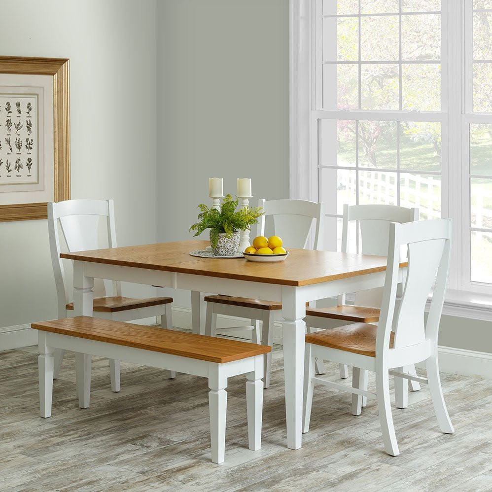 Amish Lexington Expandable Notched Leg Dining Table — actual product photograph