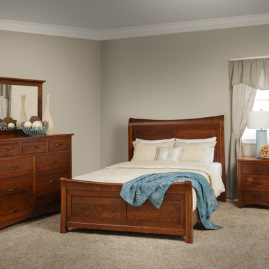 Avondale Sleigh Bed | Handmade Amish Solid Wood Furniture with Heirloom Quality Craftsmanship, Made in USA