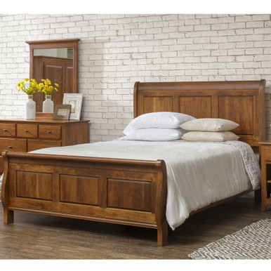 Plymouth Sleigh Bed | Handmade Amish Solid Wood Furniture with Heirloom Quality Craftsmanship, Made in USA
