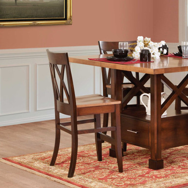 Herrington Double X Back Bar Chair | Handmade Amish Solid Wood Furniture with Heirloom Quality Craftsmanship, Made in USA