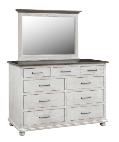 Lancaster Legacy Hickory Grove Beveled Mirror For High Dresser | Handmade Premium Solid Wood, Heirloom Quality Amish Furniture | Made in USA