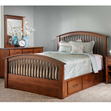 Concord Captain Storage Bed with Side Drawers | Handmade Amish Solid Wood Furniture with Heirloom Quality Craftsmanship, Made in USA
