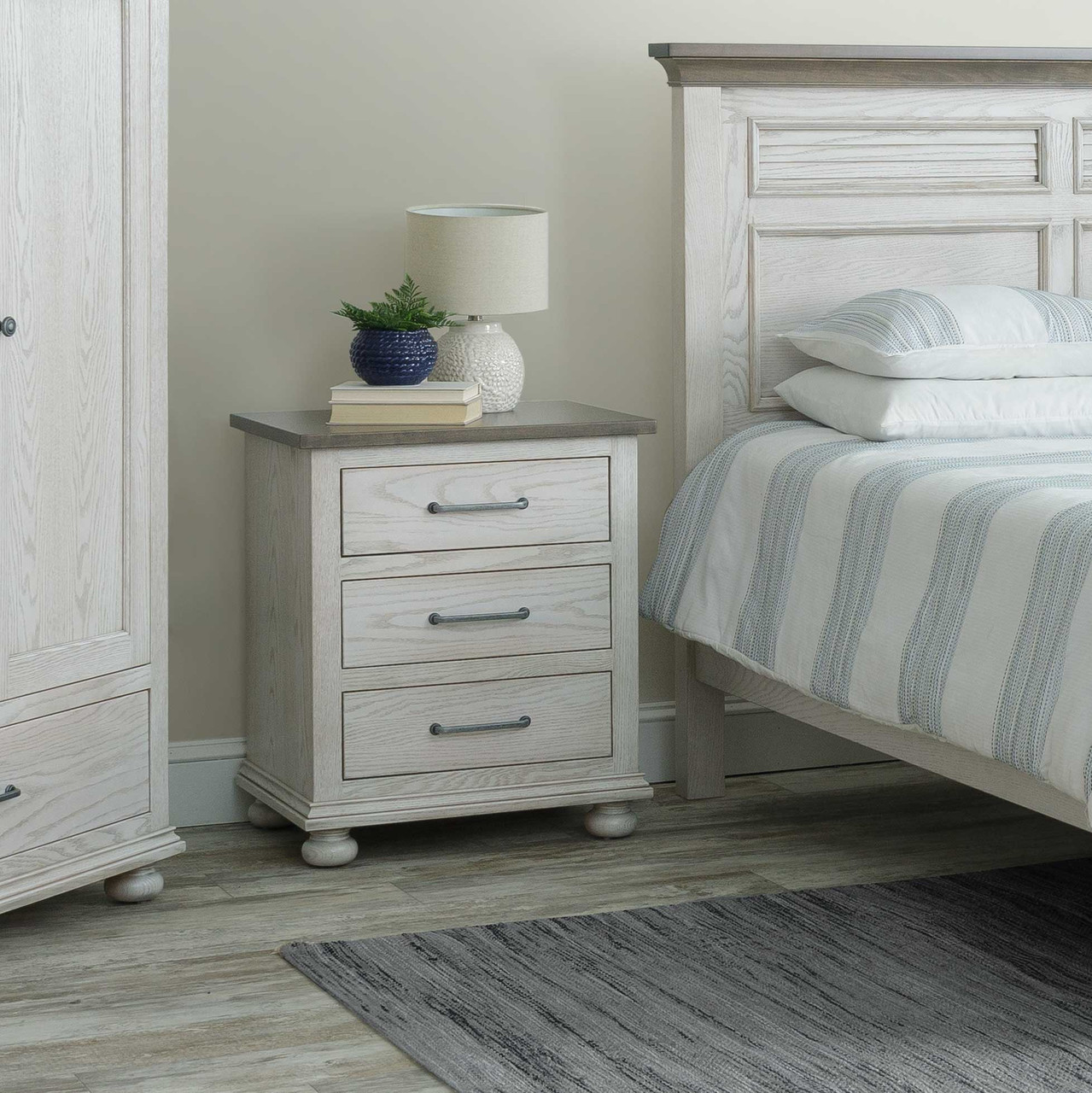 Amish Hickory Grove 3-Drawer Night Stand - Quick Ship — actual product photograph