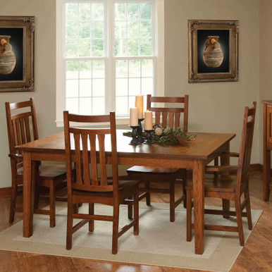 Mission Leg Dining Room Table | Handmade Amish Solid Wood Furniture with Heirloom Quality Craftsmanship, Made in USA