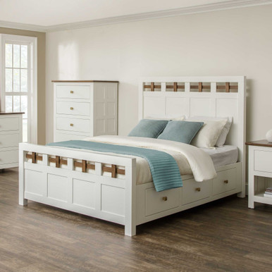 Alto Lattice Storage Bed with Drawers | Handmade Amish Solid Wood Furniture with Heirloom Quality Craftsmanship, Made in USA