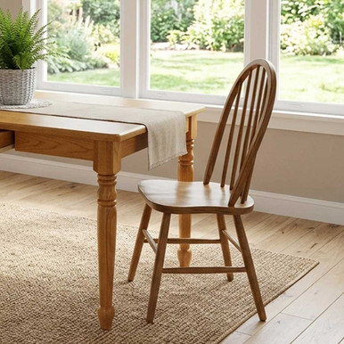 Econo Windsor Spindle Dining Chair | Handmade Amish Solid Wood Furniture with Heirloom Quality Craftsmanship, Made in USA