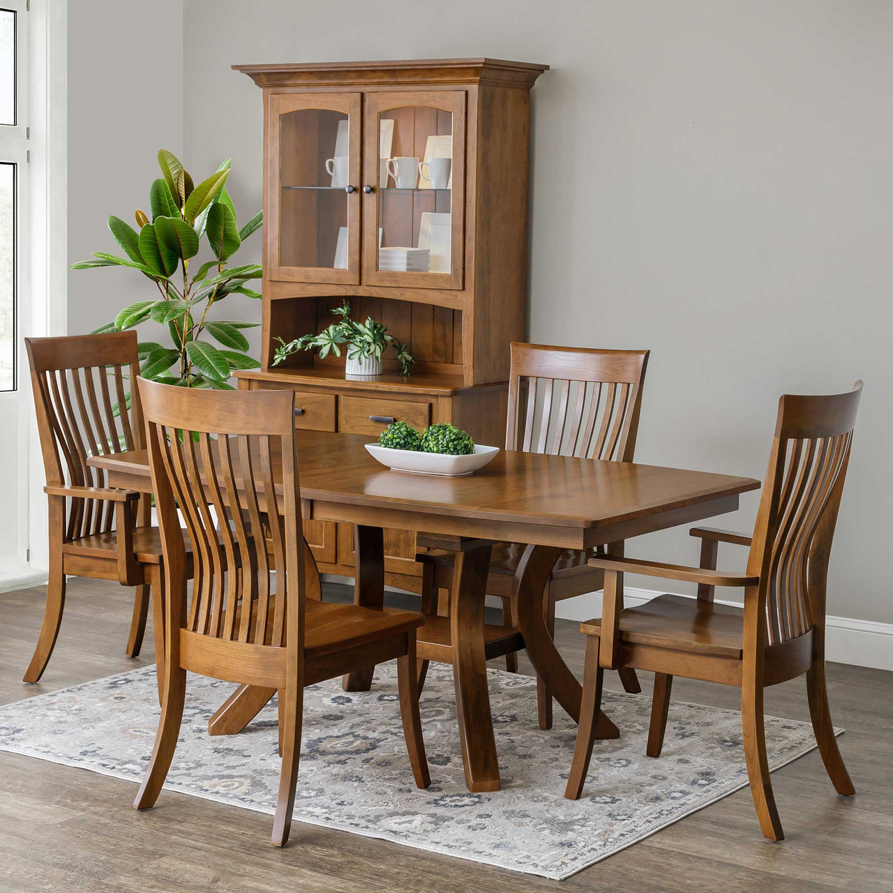 Amish Christy Expandable Pedestal Dining Table — actual product photograph