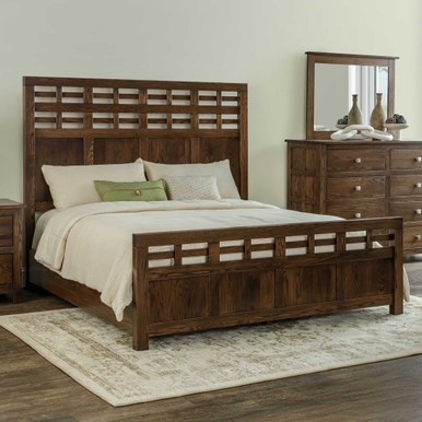 Alto Lattice Bed | Handmade Amish Solid Wood Furniture with Heirloom Quality Craftsmanship, Made in USA