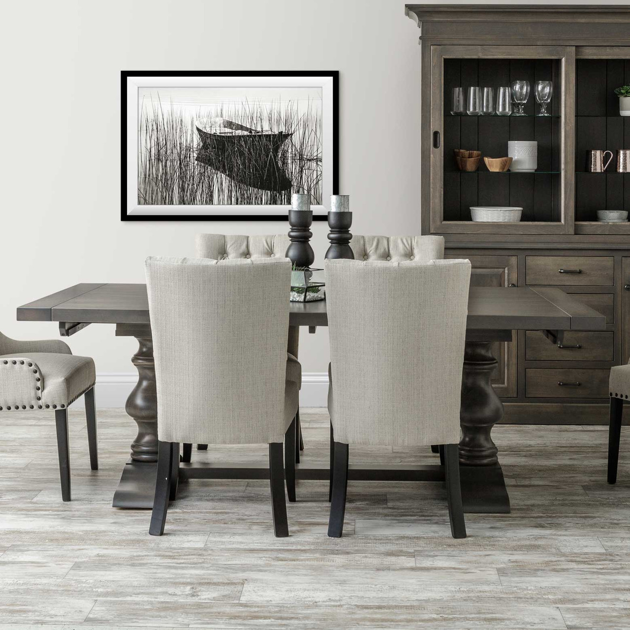 Alana Amish Expandable Rectangular Pedestal Dining Table — actual product photograph