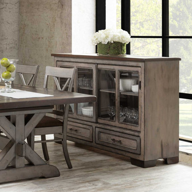 Hudson Sliding Glass Door Server | Handmade Amish Solid Wood Furniture with Heirloom Quality Craftsmanship, Made in USA