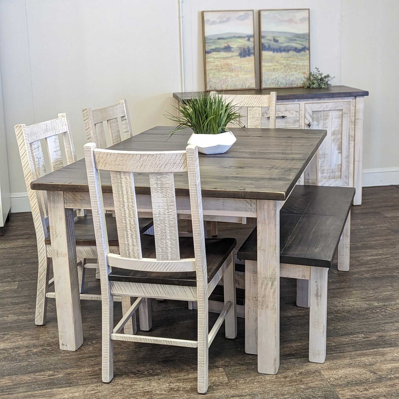 Amish Alamo Rectangular Expandable Leg Table — actual product photograph