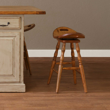 Swivel Saddle Bar Stool | Handmade Amish Solid Wood Furniture with Heirloom Quality Craftsmanship, Made in USA
