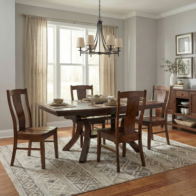 72" Christy Butterfly Leaf Trestle Dining Table | Handmade Amish Solid Wood Furniture with Heirloom Quality Craftsmanship, Made in USA