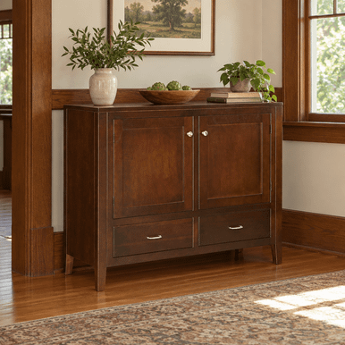 Tuscany Modern Dining Storage Server | Handmade Amish Solid Wood Furniture with Heirloom Quality Craftsmanship, Made in USA