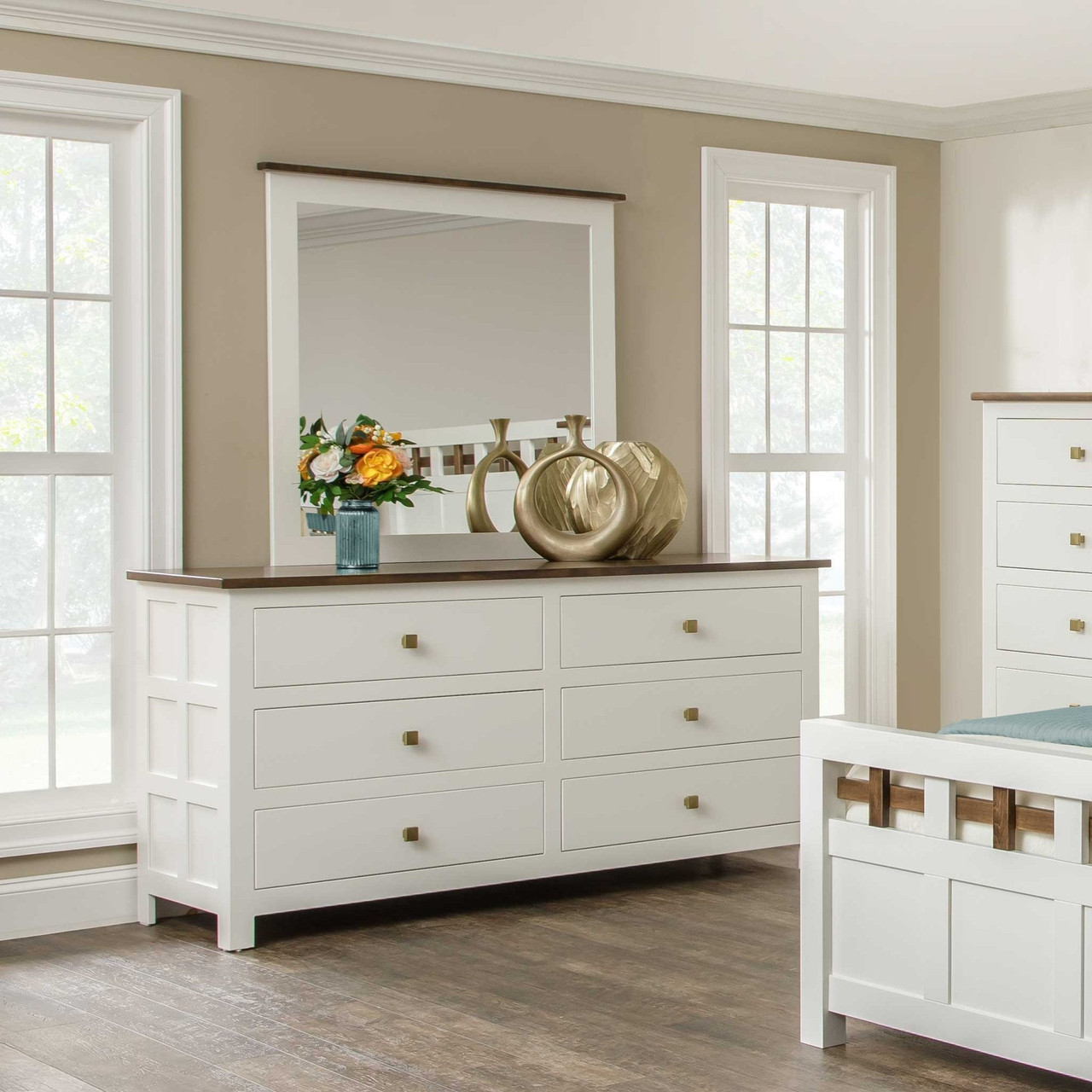 Amish Alto Solid Wood 72" 6 Drawer Dresser — actual product photograph