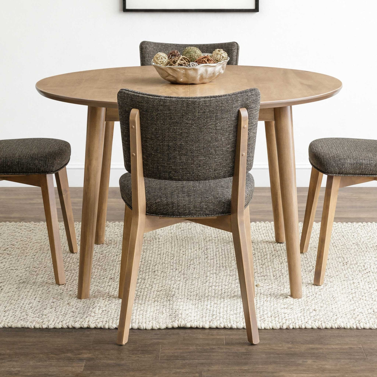Amish Norway Round Leg Solid Wood Dining Table — actual product photograph